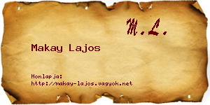 Makay Lajos névjegykártya